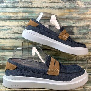 Cole Haan Loafers Womens 6.5B Blue Denim Slip On Shoes Moc Toe Comfort Casual